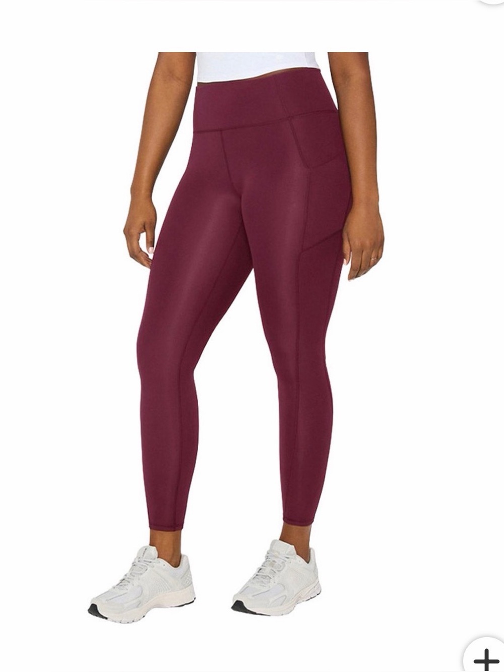 EUC - Fabletics High-Waisted Burgundy Leggings – Size XL – 27” Inseam